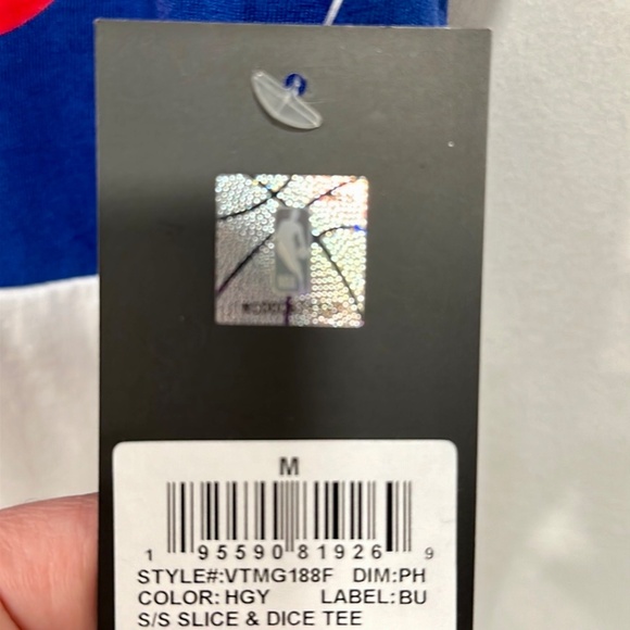 NBA Color Block Ben Franklin Philadelphia 76ers Sixers Tee T-Shirt Size Mens M - Picture 6 of 9